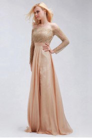 Sheath / Column Off-the-shoulder Tulle,Chiffon Prom / Evening Dress