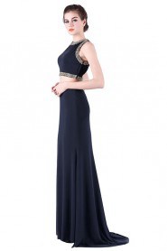 Sheath / Column Jewel Satin Prom / Evening Dress