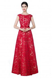 A-line Scoop Lace Prom / Evening Dress