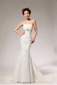 Trumpet / Mermaid Strapless Lace Wedding Dress
