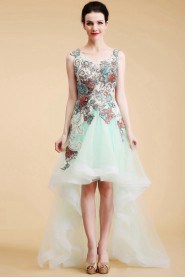 A-line Scoop Tulle Prom / Evening Dress