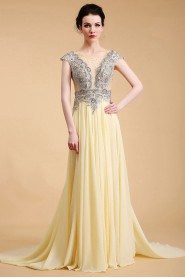 Sheath / Column Scoop Chiffon Prom / Evening Dress