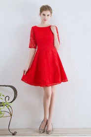 A-line Scoop Short / Mini Prom / Evening Dress