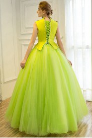 Ball Gown High Neck Tulle Prom / Evening Dress
