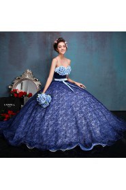 Ball Gown Strapless Tulle Quinceanera Dress