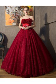 Ball Gown Strapless Lace Quinceanera Dress