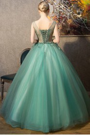 Ball Gown V-neck Tulle Quinceanera Dress
