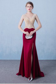 Trumpet / Mermaid V-neck Prom / Evening Dress
