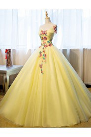 Ball Gown Off-the-shoulder Quinceanera Dress with Flower(s)