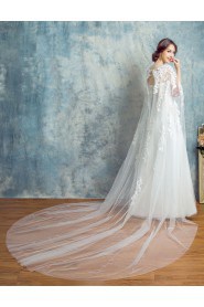 A-line Scoop Lace Wedding Dress with Beading