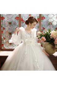 Ball Gown Tulle Wedding Dress with Flower(s)