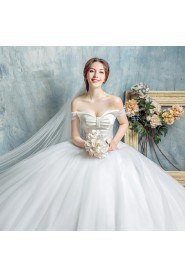 Ball Gown Strapless Tulle Wedding Dress with Sequins