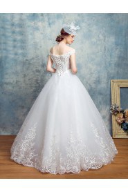 Ball Gown Off-the-shoulder Wedding Dress with Beading