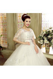 Ball Gown Scoop Tulle Wedding Dress with Flower(s)