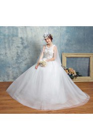 Ball Gown Halter Tulle Wedding Dress with Flower(s)