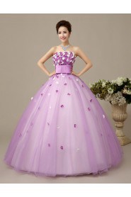 Ball Gown Strapless Tulle Wedding Dress with Flower(s)