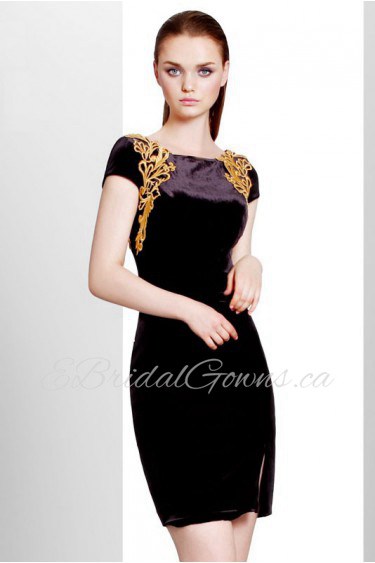 Sheath / Column Square Evening / Prom Dress with Flower(s)