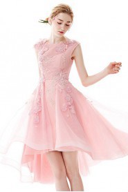 A-line Scoop Evening / Prom Dress with Flower(s)