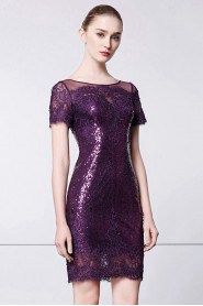 Sheath / Column Scoop Evening / Prom Dress with Embroidery