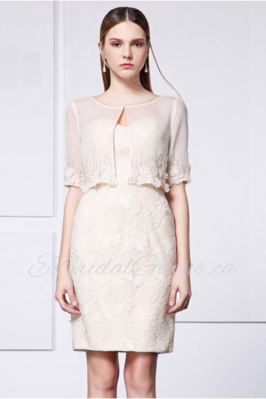 Sheath / Column Strapless Evening / Prom Dress with Embroidery