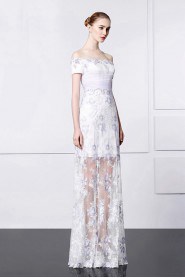 Sheath / Column Off-the-shoulder Evening / Prom Dress with Embroidery