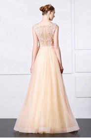 Ball Gown Scoop Evening / Prom Dress with Beading
