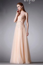 Sheath / Column Scoop Evening / Prom Dress with Flower(s)