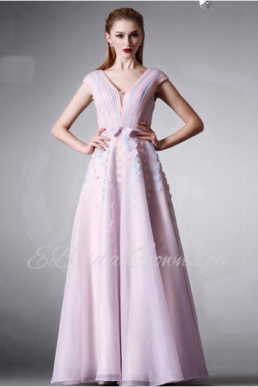 Sheath / Column V-neck Evening / Prom Dress with Rhinestone