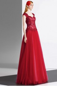 Sheath / Column V-neck Evening / Prom Dress with Rhinestone