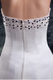 Satin Scoop Sheath Beaded Gown