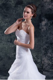 Organza Sweetheart Sheath Gown with Embroidery