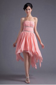 Chiffon Strapless Short Dress with Sequins