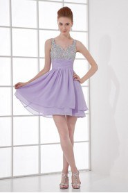 Chiffon Sweetheart Short Dress with Sequins