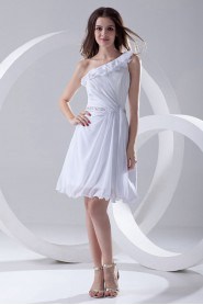 Chiffon Asymmetrical Short Dress with Sequins