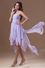 Chiffon Strapless Ankle-Length Dress with Embroidery