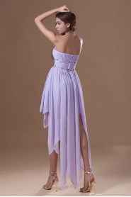 Chiffon Strapless Ankle-Length Dress with Embroidery