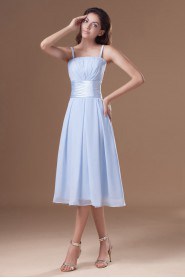 Chiffon Straps Knee Length Dress