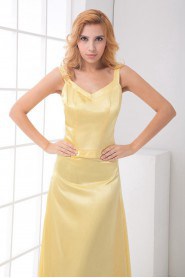 Satin V Neckline Sheath Dress