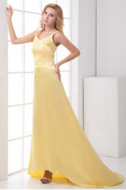 Satin V Neckline Sheath Dress