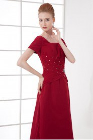 Chiffon Square A Line Ankle-Length Short Sleeves Dress
