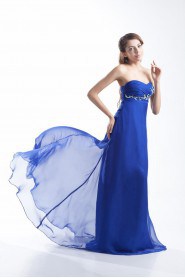 Chiffon Sweetheart A Line Dress with Embroidery