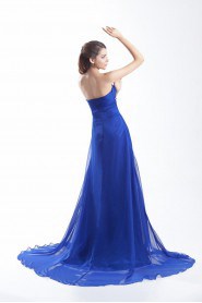 Chiffon Sweetheart A Line Dress with Embroidery