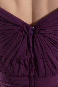 Chiffon Portrait Column Cap Sleeves Dress