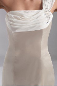 Satin One Shoulder A Line Dress