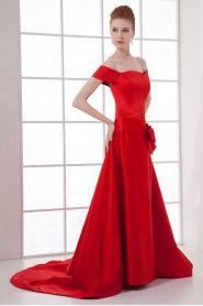 Satin Off-the-Shoulder A Line Dress