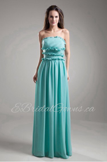 Chiffon Strapless Column Dress