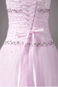 Net Sweetheart A Line Dress with Embroidery