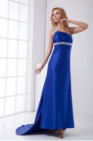 Satin Asymmetrical Sheath Dress with Sequins