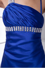 Satin Asymmetrical Sheath Dress with Sequins