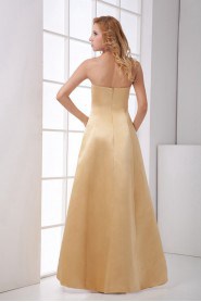 Satin Strapless Sheath Dress with Gathered Ruched Bodice